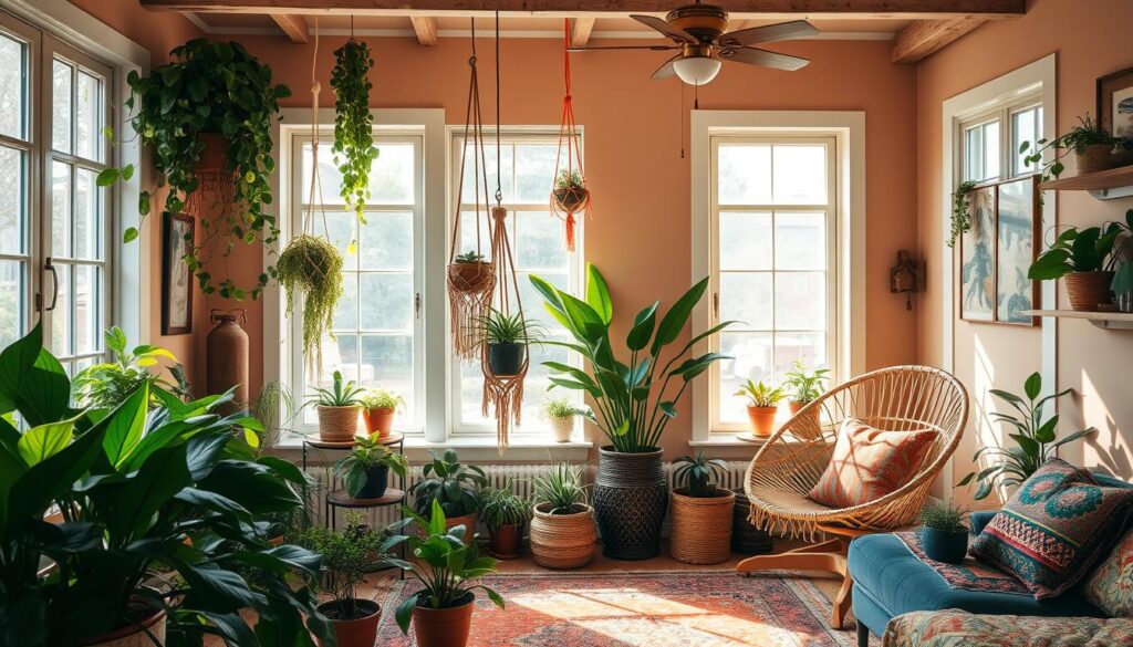 plants in boho design