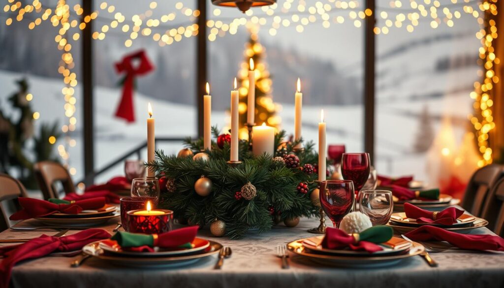 holiday table decorations color schemes